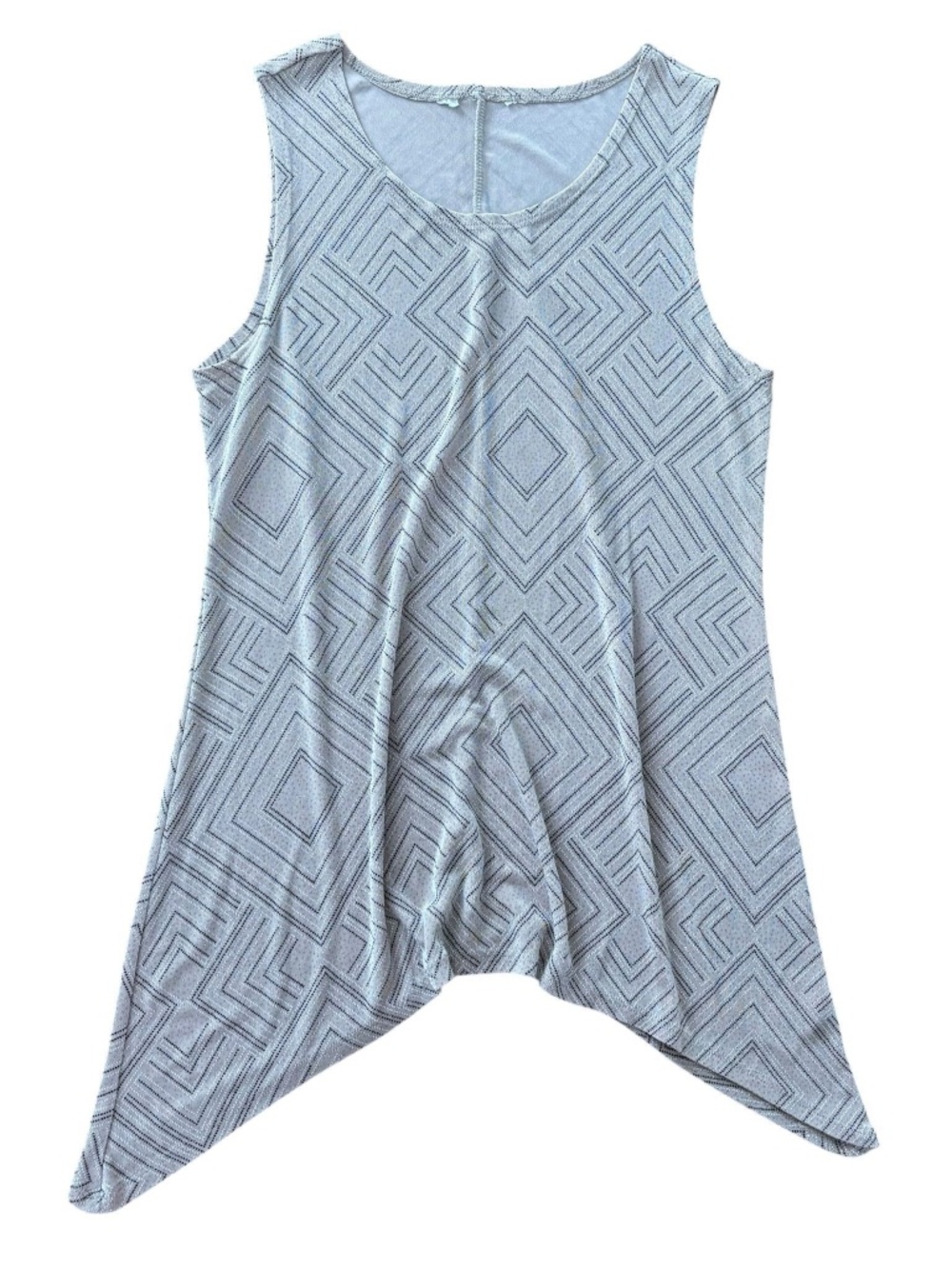 Vintage Asymmetrical Glitter Tank